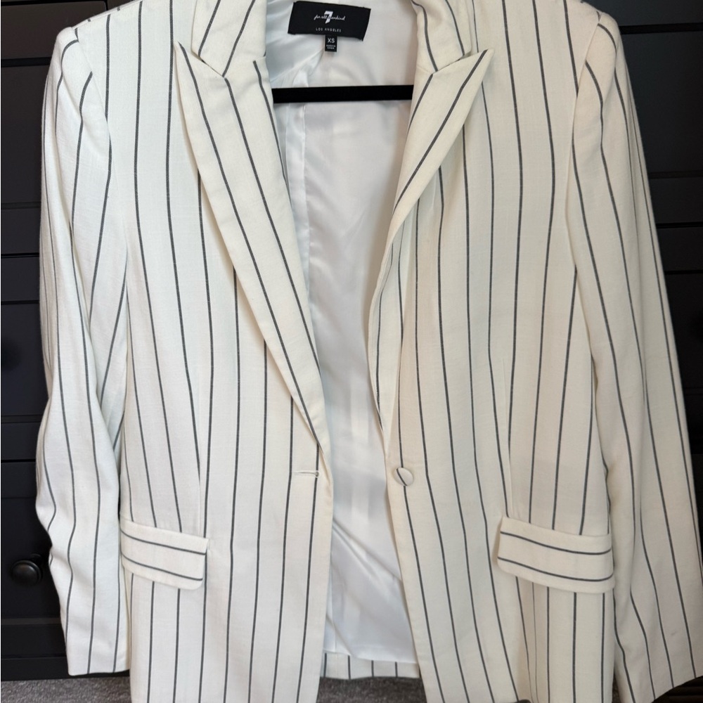 7 For All Mankind White and Black Sport Coat
